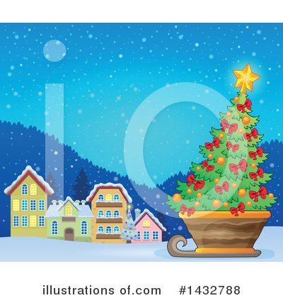 Royalty-Free (RF) Christmas Tree Clipart Illustration by visekart - Stock Sample #1432788
