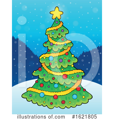 Royalty-Free (RF) Christmas Tree Clipart Illustration by visekart - Stock Sample #1621805