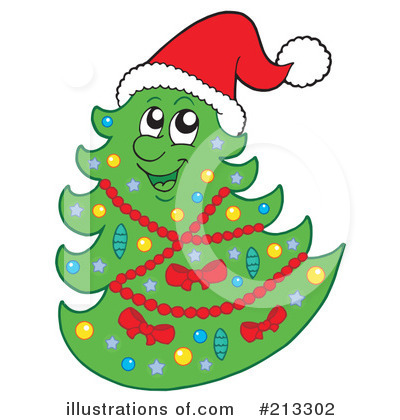 Royalty-Free (RF) Christmas Tree Clipart Illustration by visekart - Stock Sample #213302