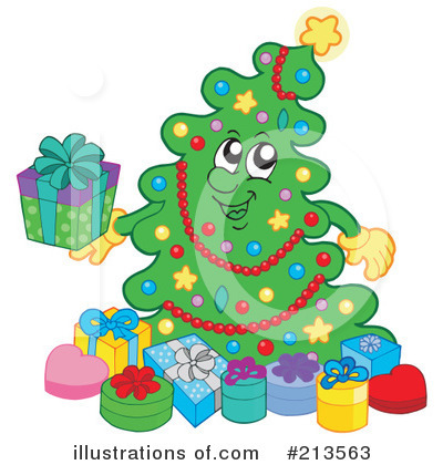 Royalty-Free (RF) Christmas Tree Clipart Illustration by visekart - Stock Sample #213563