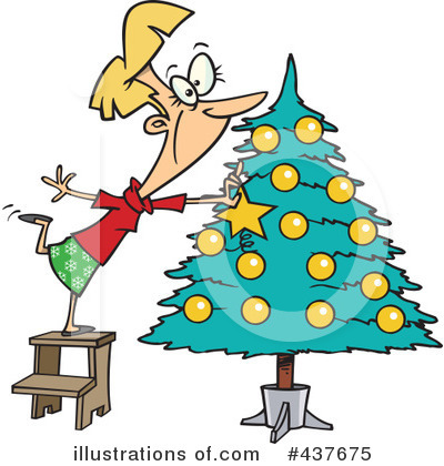 Royalty-Free (RF) Christmas Tree Clipart Illustration by toonaday - Stock Sample #437675
