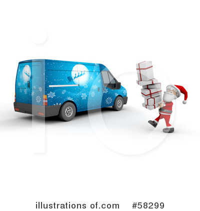 Royalty-Free (RF) Christmas Van Clipart Illustration by KJ Pargeter - Stock Sample #58299