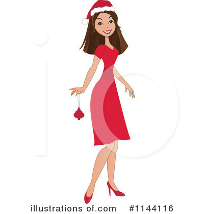 Royalty-Free (RF) Christmas Woman Clipart Illustration by peachidesigns - Stock Sample #1144116