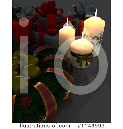 Royalty-Free (RF) Christmas Wreath Clipart Illustration by KJ Pargeter - Stock Sample #1146593