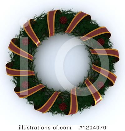 Royalty-Free (RF) Christmas Wreath Clipart Illustration by KJ Pargeter - Stock Sample #1204070
