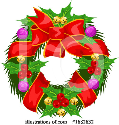 Royalty-Free (RF) Christmas Wreath Clipart Illustration by Morphart Creations - Stock Sample #1682632