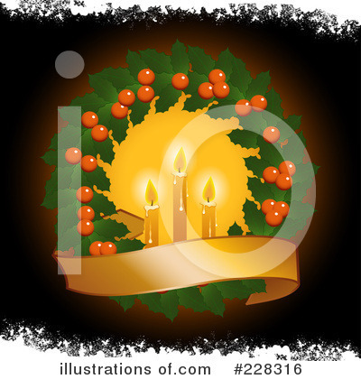 Royalty-Free (RF) Christmas Wreath Clipart Illustration by elaineitalia - Stock Sample #228316