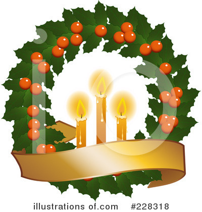 Royalty-Free (RF) Christmas Wreath Clipart Illustration by elaineitalia - Stock Sample #228318