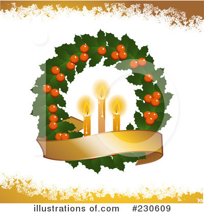 Royalty-Free (RF) Christmas Wreath Clipart Illustration by elaineitalia - Stock Sample #230609