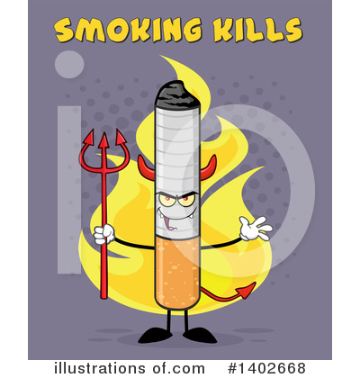 Royalty-Free (RF) Cigarette Mascot Clipart Illustration by Hit Toon - Stock Sample #1402668