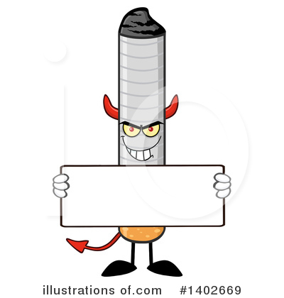 Royalty-Free (RF) Cigarette Mascot Clipart Illustration by Hit Toon - Stock Sample #1402669