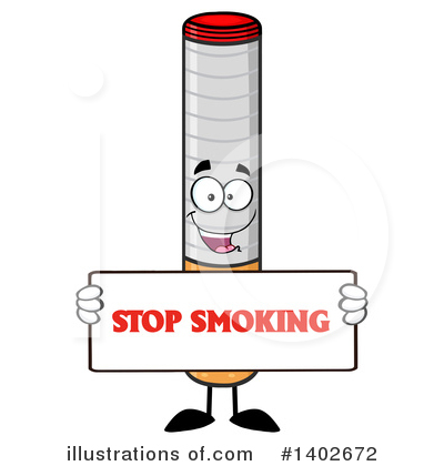 Royalty-Free (RF) Cigarette Mascot Clipart Illustration by Hit Toon - Stock Sample #1402672