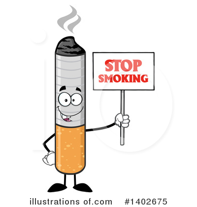 Royalty-Free (RF) Cigarette Mascot Clipart Illustration by Hit Toon - Stock Sample #1402675