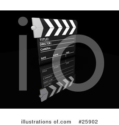Royalty-Free (RF) Clapperboard Clipart Illustration by KJ Pargeter - Stock Sample #25902