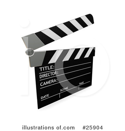 Royalty-Free (RF) Clapperboard Clipart Illustration by KJ Pargeter - Stock Sample #25904