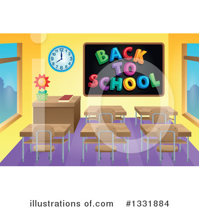 Royalty-Free (RF) Class Room Clipart Illustration by visekart - Stock Sample #1331884