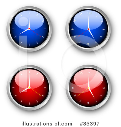 Royalty-Free (RF) Clock Clipart Illustration by KJ Pargeter - Stock Sample #35397