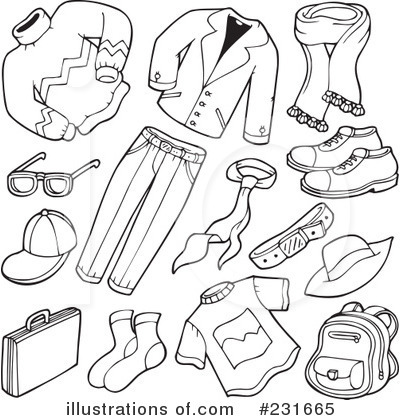 Royalty-Free (RF) Clothes Clipart Illustration by visekart - Stock Sample #231665
