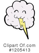 Cloud And Lightning Clipart #1205413 by lineartestpilot