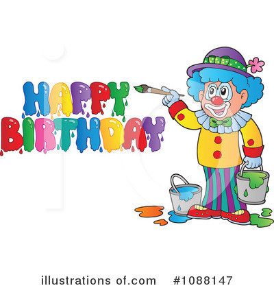 Royalty-Free (RF) Clown Clipart Illustration by visekart - Stock Sample #1088147