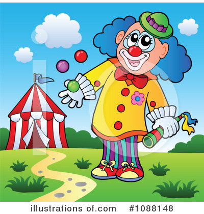 Royalty-Free (RF) Clown Clipart Illustration by visekart - Stock Sample #1088148