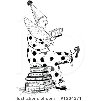 Royalty-Free (RF) Clown Clipart Illustration by Prawny Vintage - Stock Sample #1204371