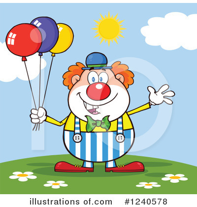 Royalty-Free (RF) Clown Clipart Illustration by Hit Toon - Stock Sample #1240578