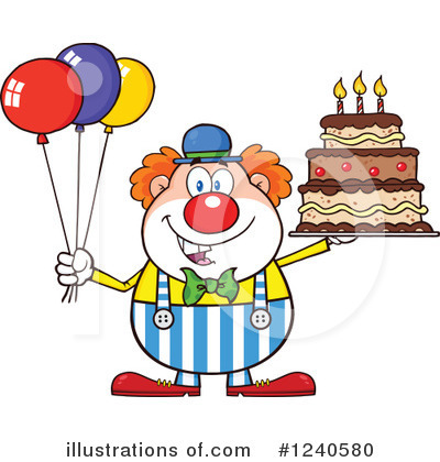 Royalty-Free (RF) Clown Clipart Illustration by Hit Toon - Stock Sample #1240580