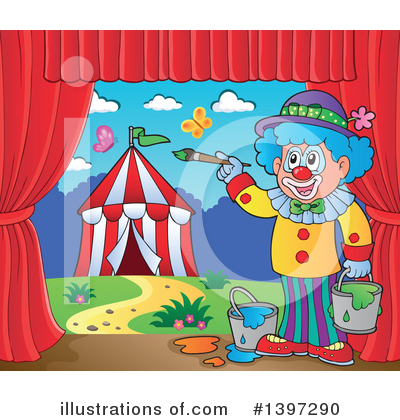 Royalty-Free (RF) Clown Clipart Illustration by visekart - Stock Sample #1397290