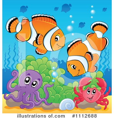 Royalty-Free (RF) Clownfish Clipart Illustration by visekart - Stock Sample #1112688