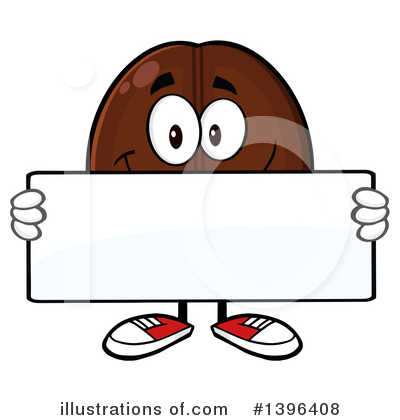 Royalty-Free (RF) Coffee Bean Character Clipart Illustration by Hit Toon - Stock Sample #1396408