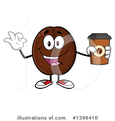 Royalty-Free (RF) Coffee Bean Character Clipart Illustration by Hit Toon - Stock Sample #1396410