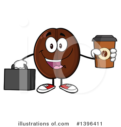 Royalty-Free (RF) Coffee Bean Character Clipart Illustration by Hit Toon - Stock Sample #1396411