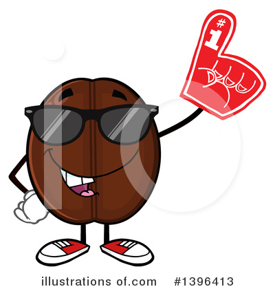 Royalty-Free (RF) Coffee Bean Character Clipart Illustration by Hit Toon - Stock Sample #1396413