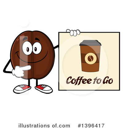 Royalty-Free (RF) Coffee Bean Character Clipart Illustration by Hit Toon - Stock Sample #1396417