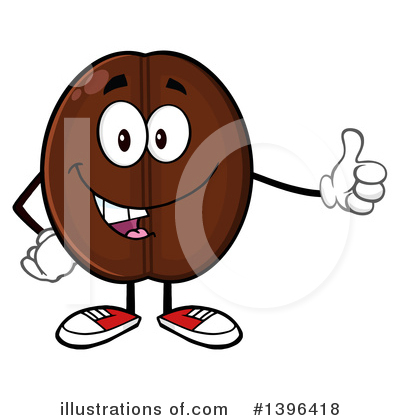 Royalty-Free (RF) Coffee Bean Character Clipart Illustration by Hit Toon - Stock Sample #1396418