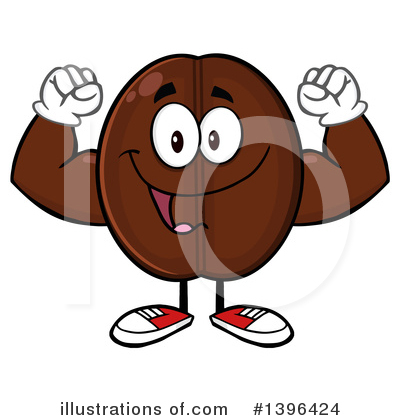 Royalty-Free (RF) Coffee Bean Character Clipart Illustration by Hit Toon - Stock Sample #1396424