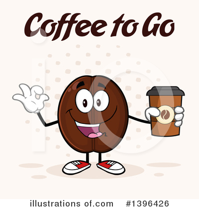 Royalty-Free (RF) Coffee Bean Character Clipart Illustration by Hit Toon - Stock Sample #1396426