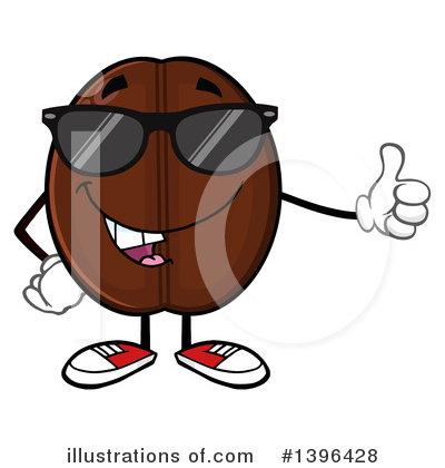 Royalty-Free (RF) Coffee Bean Character Clipart Illustration by Hit Toon - Stock Sample #1396428