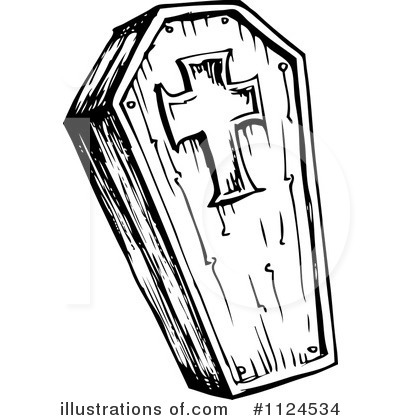 Royalty-Free (RF) Coffin Clipart Illustration by visekart - Stock Sample #1124534