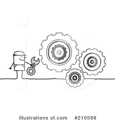 Royalty-Free (RF) Cogs Clipart Illustration by NL shop - Stock Sample #210588