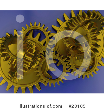 Royalty-Free (RF) Cogs Clipart Illustration by KJ Pargeter - Stock Sample #28105