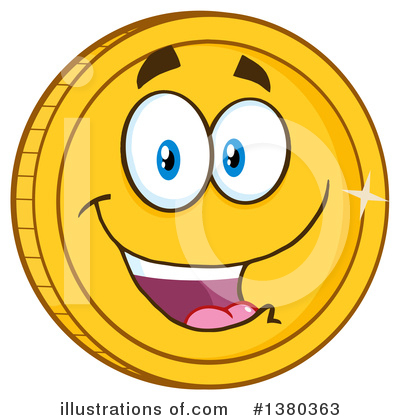 Royalty-Free (RF) Coin Clipart Illustration by Hit Toon - Stock Sample #1380363