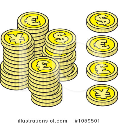 Royalty-Free (RF) Coins Clipart Illustration by Any Vector - Stock Sample #1059501
