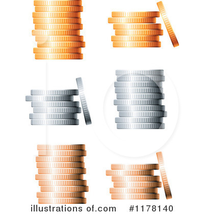 Royalty-Free (RF) Coins Clipart Illustration by Vector Tradition SM - Stock Sample #1178140