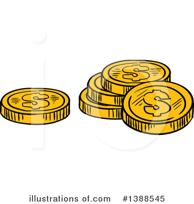 Royalty-Free (RF) Coins Clipart Illustration by Vector Tradition SM - Stock Sample #1388545