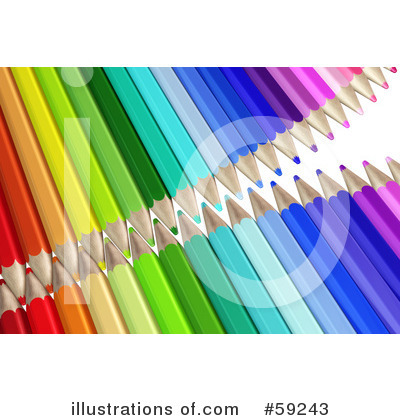 Royalty-Free (RF) Colored Pencils Clipart Illustration by Frog974 - Stock Sample #59243