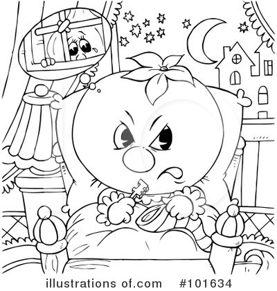 Royalty-Free (RF) Coloring Page Clipart Illustration by Alex Bannykh - Stock Sample #101634