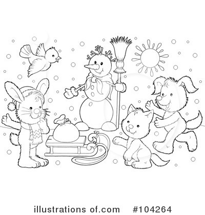 Royalty-Free (RF) Coloring Page Clipart Illustration by Alex Bannykh - Stock Sample #104264