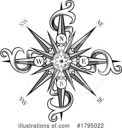 Compass Rose Clipart #1795022 by Vector Tradition SM